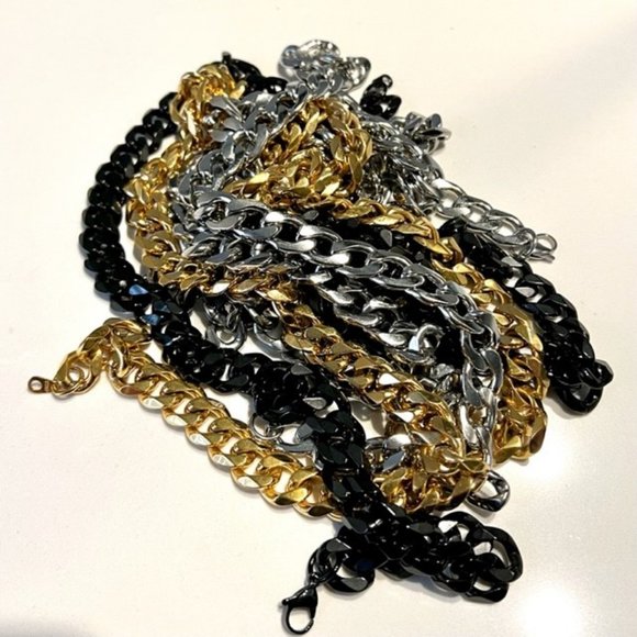 CHAIN Necklace in silver, gold and black 6 ❤️ - Picture 4 of 6